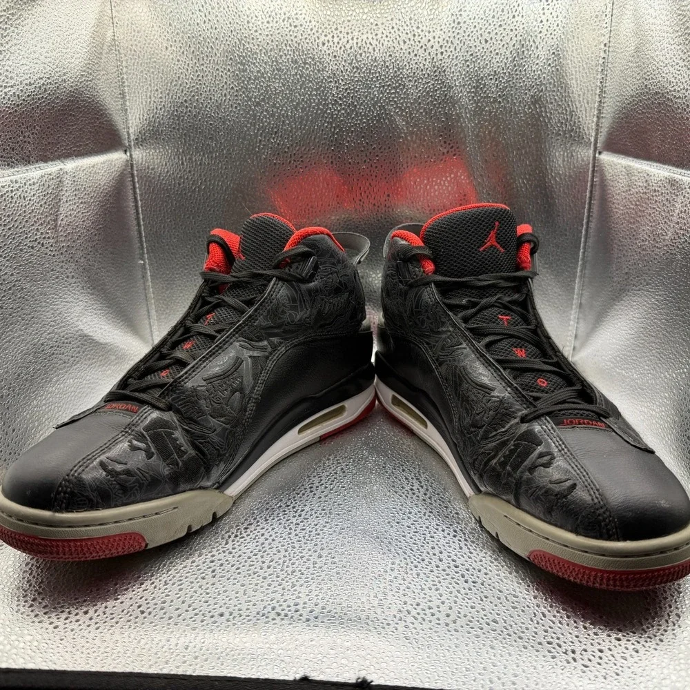 Size 10 Air Jordan Dub‎ Zero Black/Gym Red-Wolf Gray Mens Shoes 311046-013